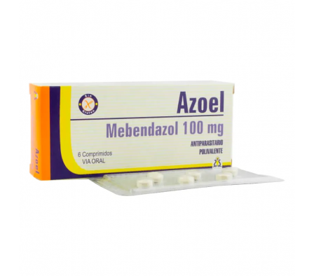 Azoel Mebendazol 100 mg - Caja de 6 comprimidos