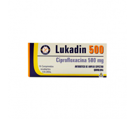 Lukadin 500 Ciprofloxacina 500 mg - Caja de 16 Com