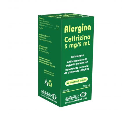 Alergina Getirizina 5mg - Jarabe 5ml