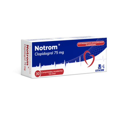 Notrom Clopidogrel 75 mg - Caja de 30 comprimidos 