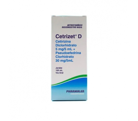 Cetrizet D Cetrizina Diclorhidrato 5 mg/5 mL Jarab