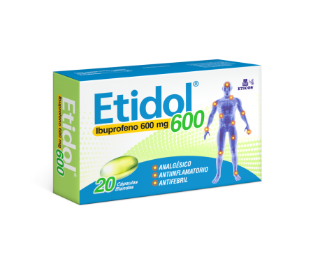 Etidol Ibuprofeno 600mg 20 Cápsulas Blandas