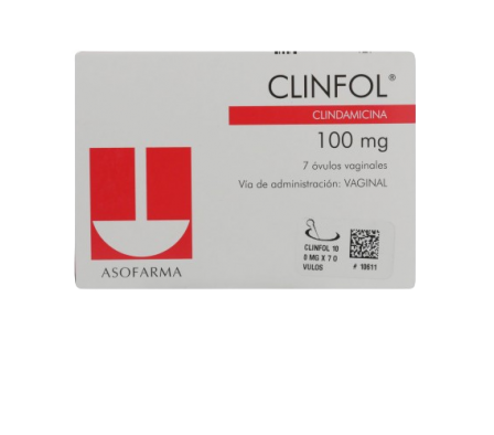 Clinfol Clindamicina 100mg Caja de 7 Ovulos 
