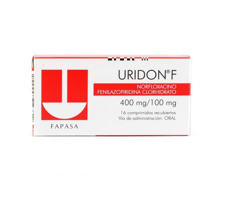 Uridon F Norfloxacino 400mg/100mg 16 Comprimidos