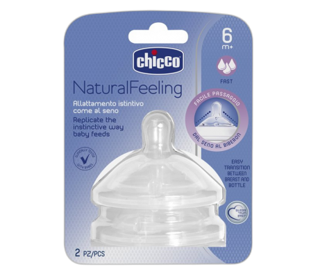 Chicco Tetina Flujo Rapido 6m+ 2 Unid.