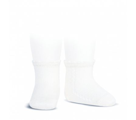 Condor Media Corta Perle Calado Late 18/24M Blanco