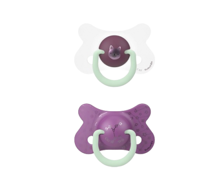 Suavinex Chupetes Noche & Día +18M Violeta