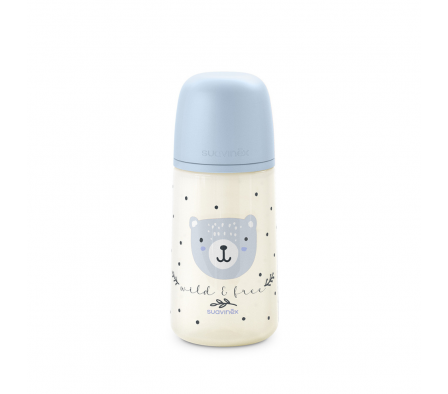 Suavinex Biberon Flujo Medio 3m+ Wild Azul 270ml