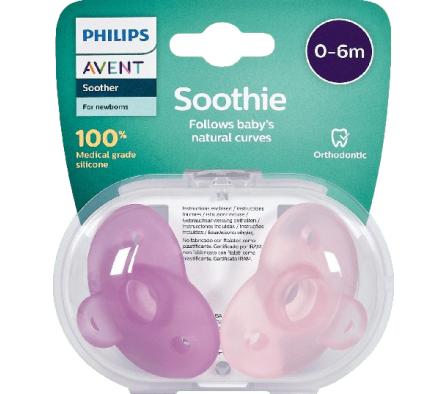 Avent Chupetes Calmantes 0-6M Azul/Rosa 2 Unidades