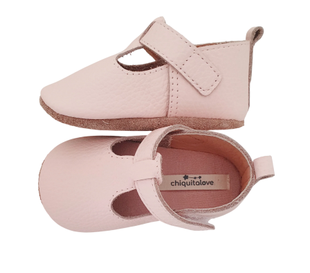 Chiquitalove T-Strap Cuero Rosa Bebé T11