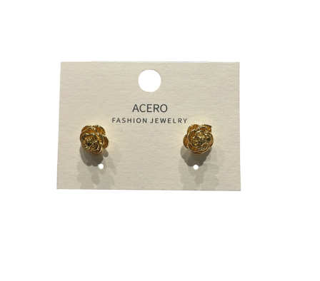 Madonna Argollita Acero Dorada c/Circon cod 130