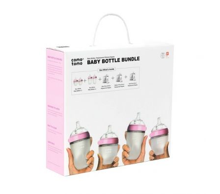 ComoTomo Set de Biberones y Tetinas Rosa